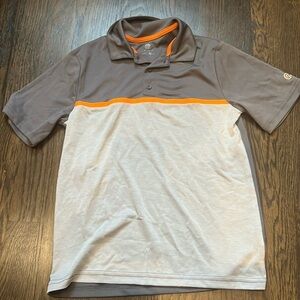 Boys Polo Shirt - Short Sleeves - All in Motion - Grey and Orange - size…